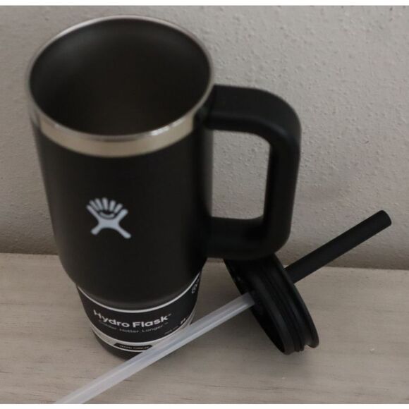 Hydro Flask 888-58 Black 24 oz Insulated Travel Tumbler w/Handle, Straw & Lid - Picture 9 of 11